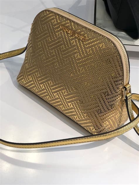 michael kors adele gold leather med dome crossbody bag|Michael Kors Adele Med Leather Dome Crossbody NWT.